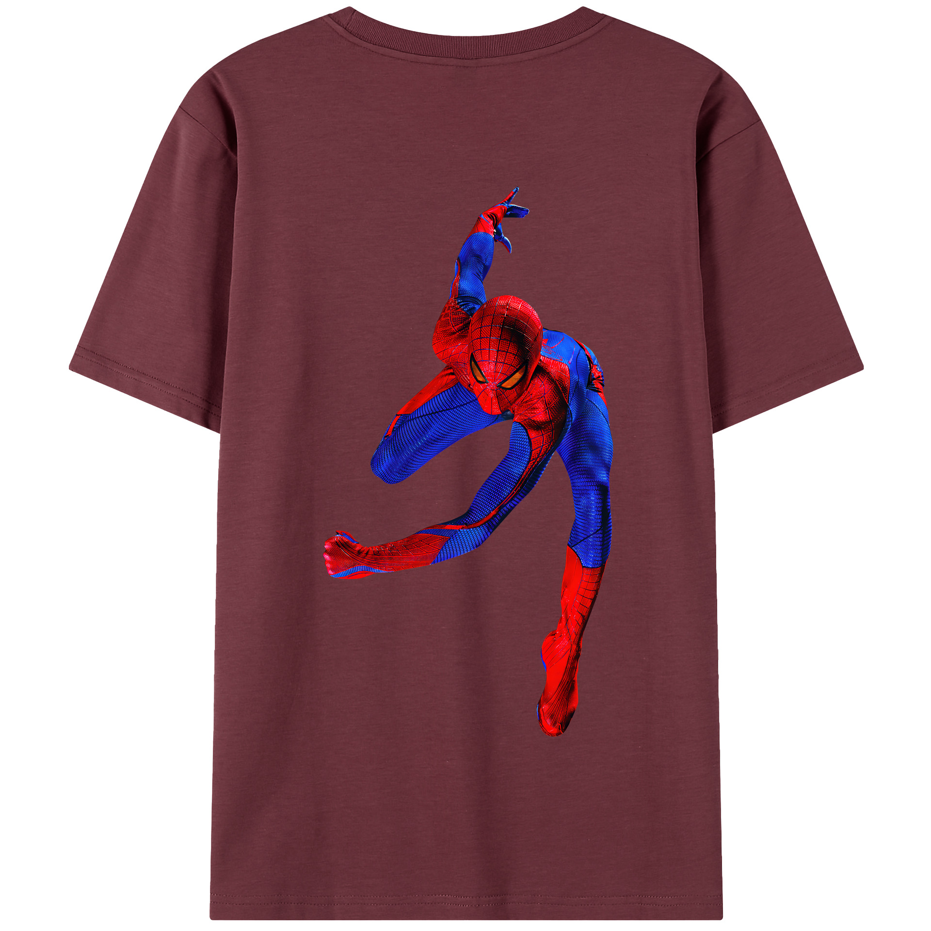 （画像用） Spider Man スパイダーマン 綿100％半袖Tシャツ（背面プリント）